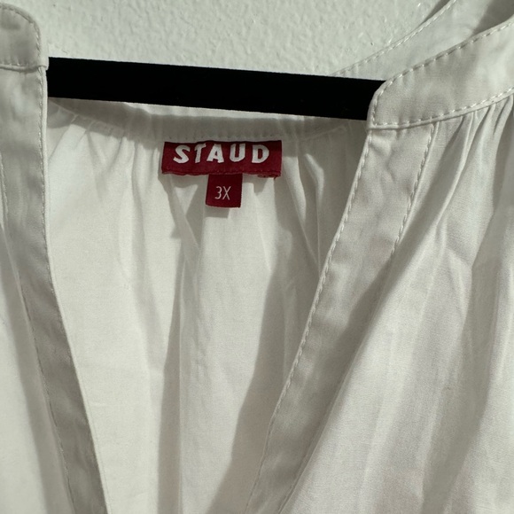 STAUD Dill Stretch Cotton Button-Up Blouse women’s size 3xl white breathable - Picture 3 of 5